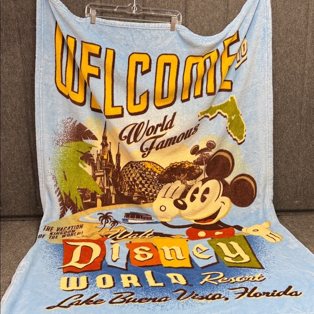 Disney Blue and Yellow Resort Towel with Mickey Mouse